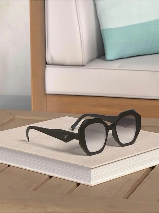 Prada Black Geometric Oversized Sunglasses - Picture 8 of 10